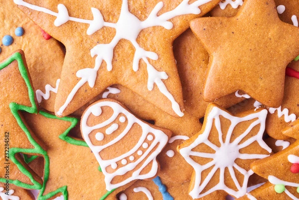 Obraz Set of different gingerbread cookies.