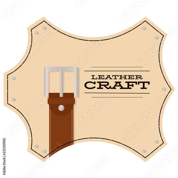Obraz leather belt with metal buckle in the frame