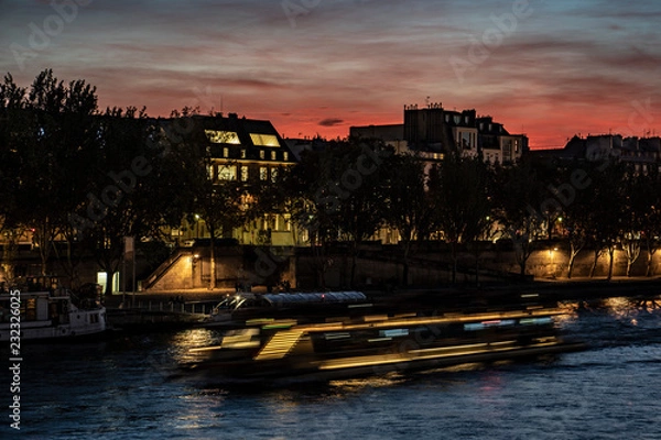Obraz night view of river in Paris