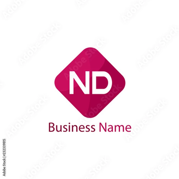 Fototapeta Initial Letter ND Logo Template Design