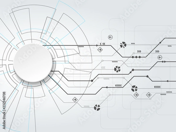 Fototapeta Vector digital technology concept. Abstract background. Vector illustration.