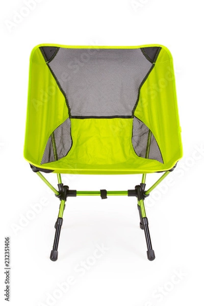 Obraz Folding camping chair on white background