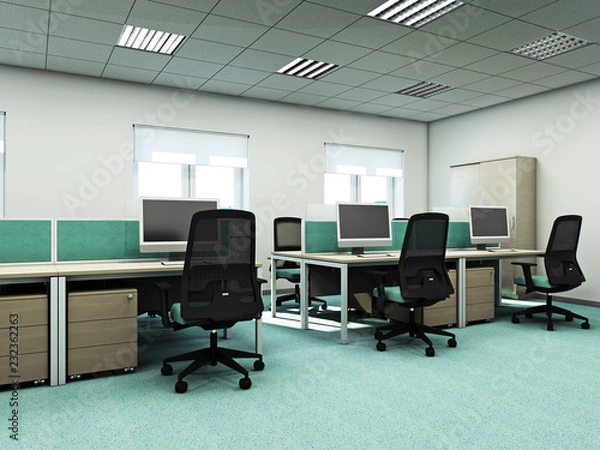 Fototapeta Office interior 3d rendering