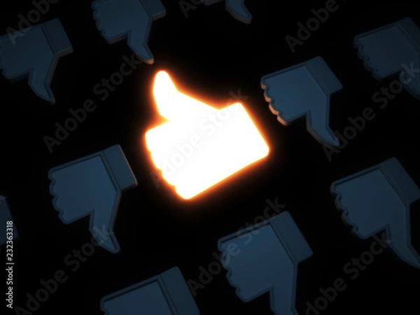 Fototapeta Thumb up 3d