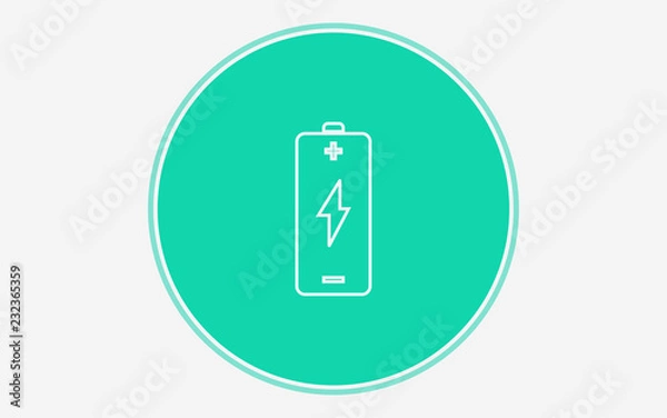 Fototapeta Battery vector icon sign symbol