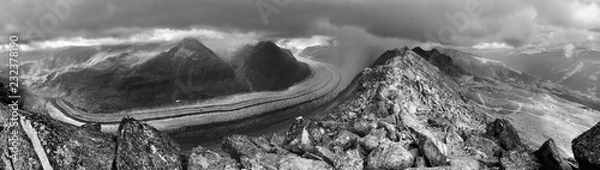 Obraz Aletsch Glacier black & white