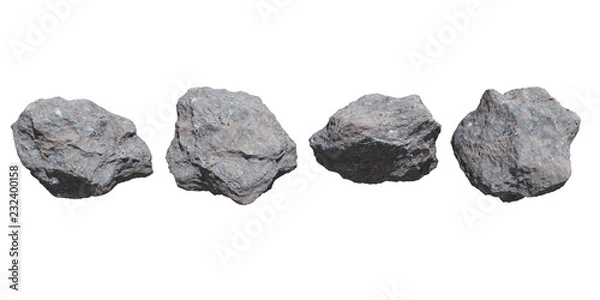 Fototapeta  rocks set isolated on white background.