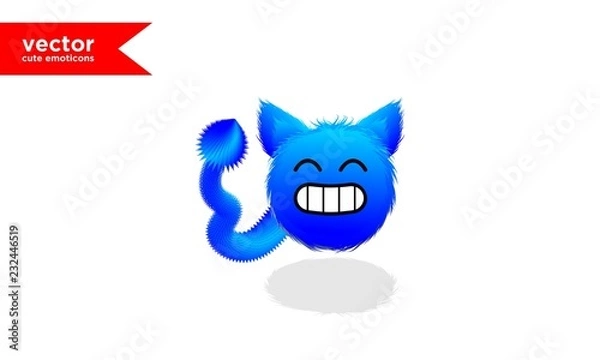 Fototapeta vector cute blue emoticon10