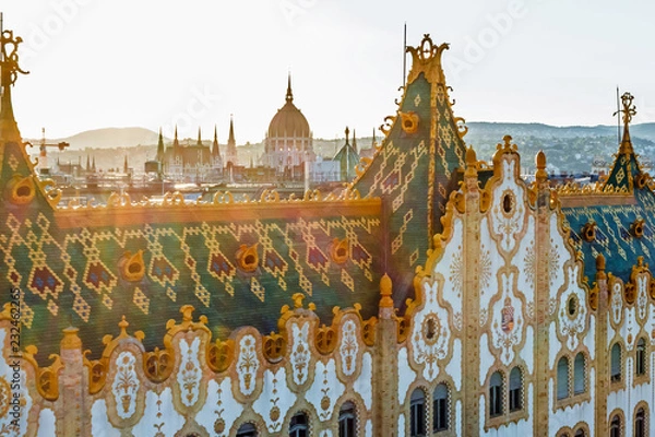 Obraz Hungarian parliament in Budapest on the Danube river