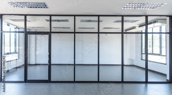 Obraz Interior glass door in building