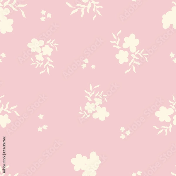 Obraz Pink Vintage Flowers Vector Repeat Pattern