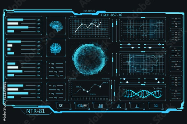 Obraz UI elements. Touch panel. Information graphics and data.