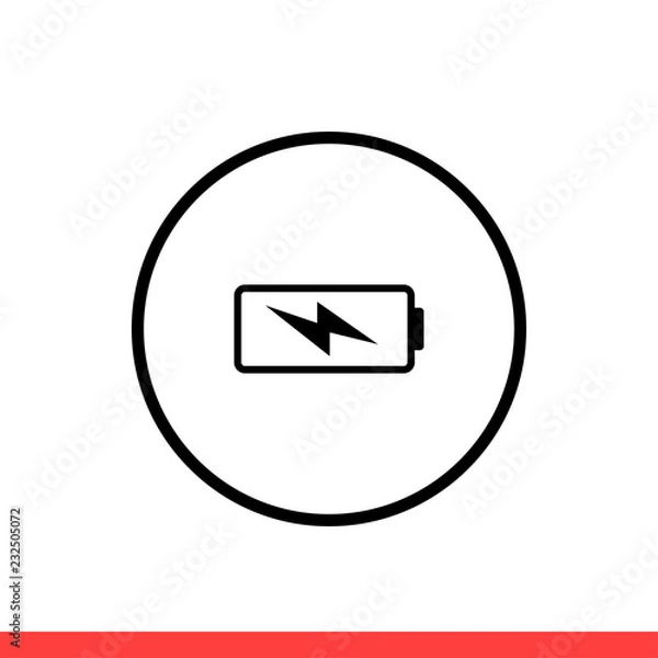 Fototapeta Battery icon, vector illustration