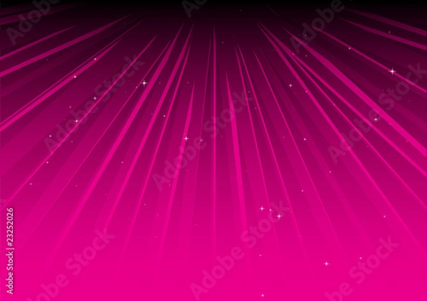 Obraz Pink vector rays and glittering stars