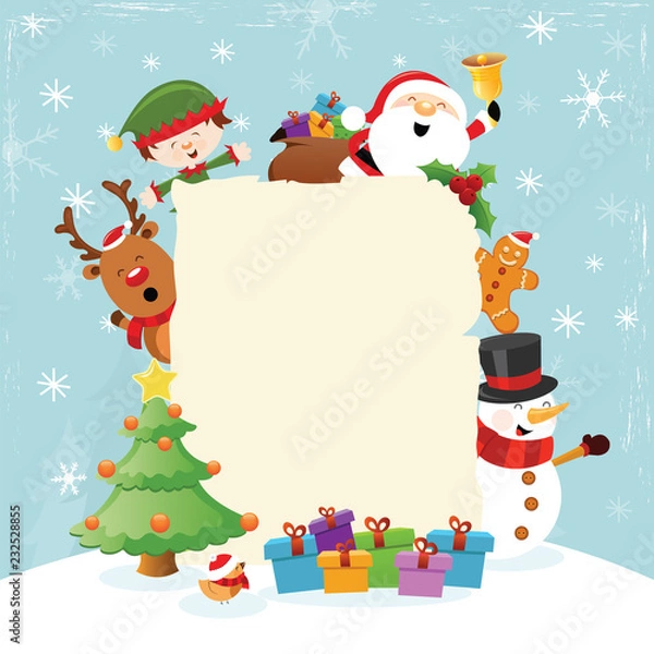 Obraz Christmas Template With Characters