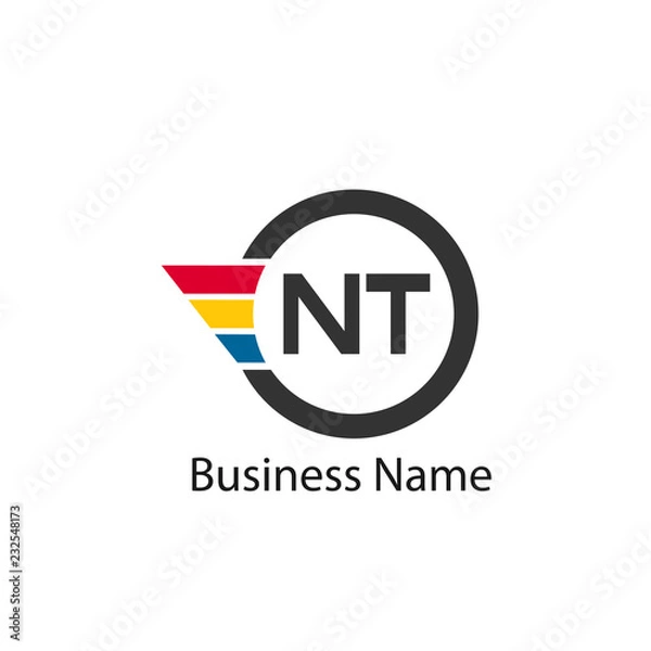 Obraz Initial letter NT logo template Design