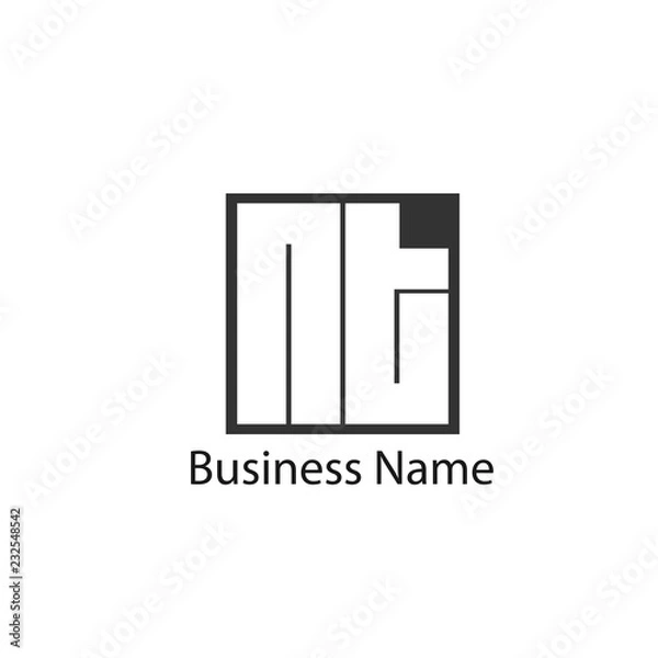 Obraz Initial letter NT logo template Design