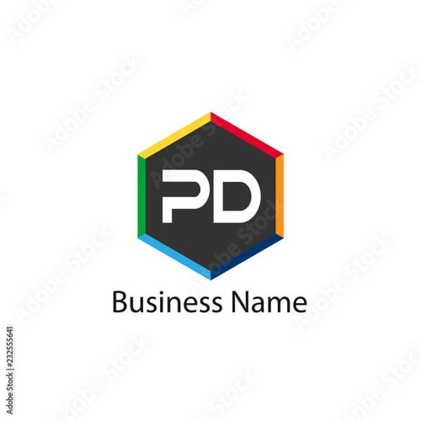 Obraz Initial Letter PD Logo Template Design