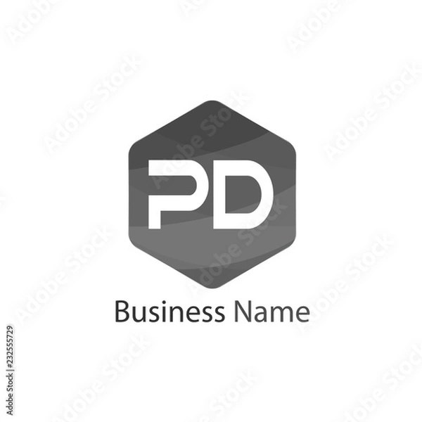 Obraz Initial Letter PD Logo Template Design