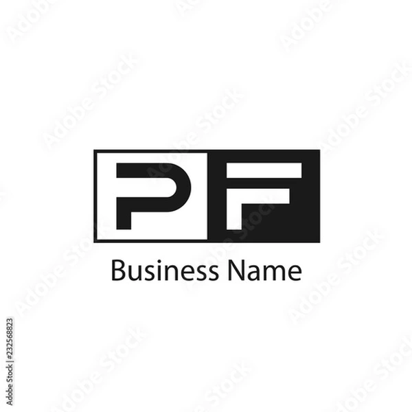 Obraz Initial letter PF Logo Template Design