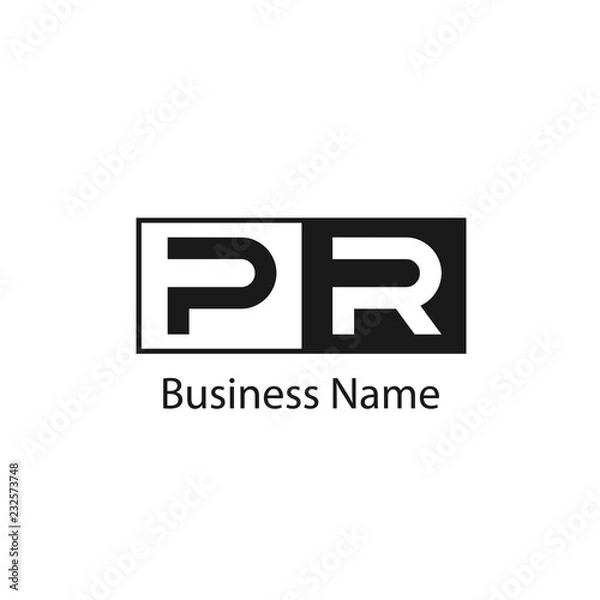 Obraz Initial letter PR Logo Template Design