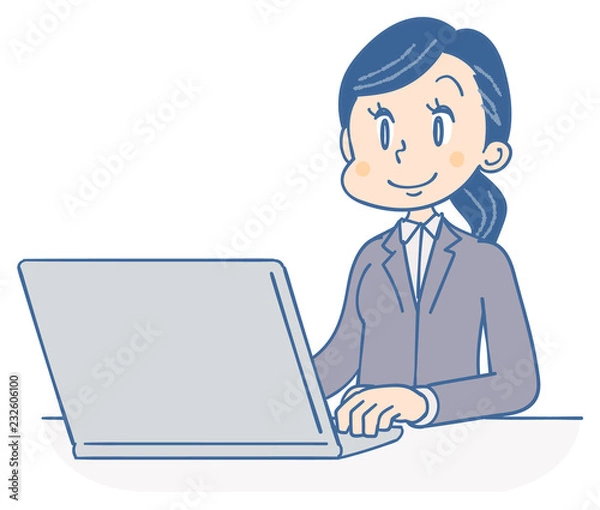 Fototapeta ビジネスウーマン パソコン