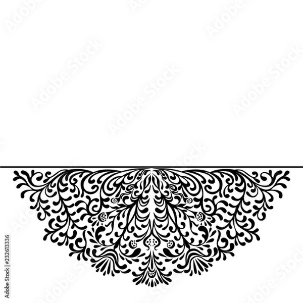 Fototapeta Swirling decorative ornament pattern black