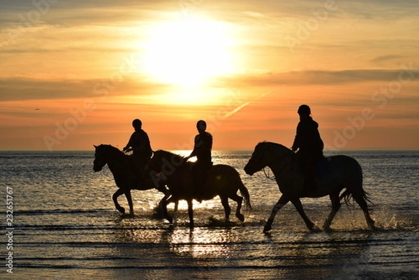 Obraz Nordseeküste bei Sonnenuntergang in Sankt Peter Ording im Herbst 2018