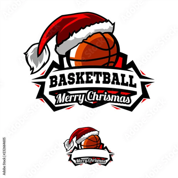 Obraz Christmas Basketball Logo