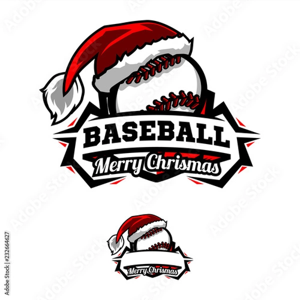Obraz Christmas Baseball Logo