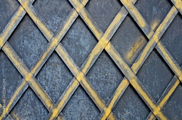Fototapeta Iron mesh fence with gold in the Victorian style. Background. Texture