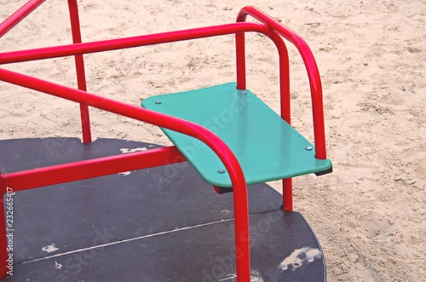 Fototapeta Swing in the playground. swing for young children