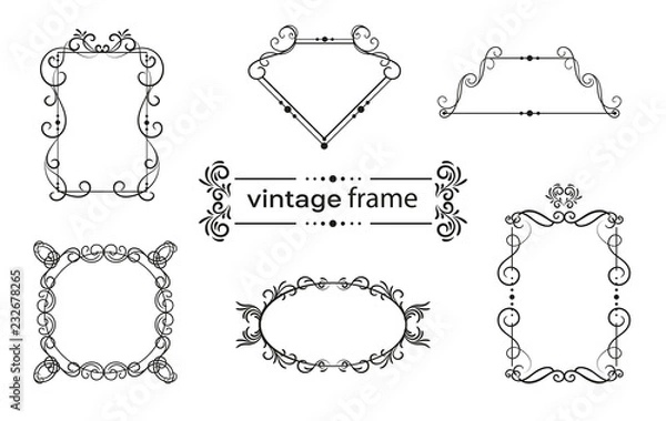 Fototapeta Set of vintage frames