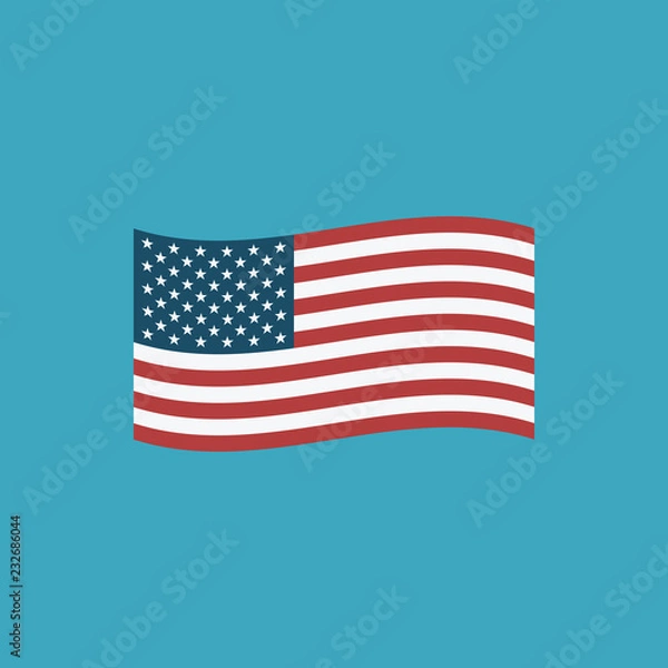 Obraz United States flag icon in flat design