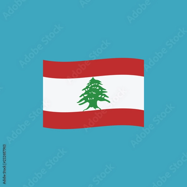 Obraz Lebanon flag icon in flat design