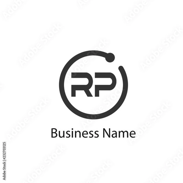 Fototapeta Initial Letter RP Logo Template Design