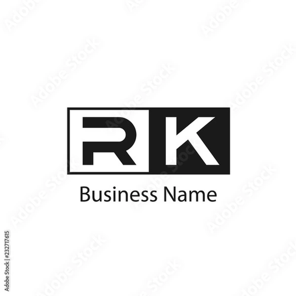 Obraz Initial Letter RK Logo Template Design