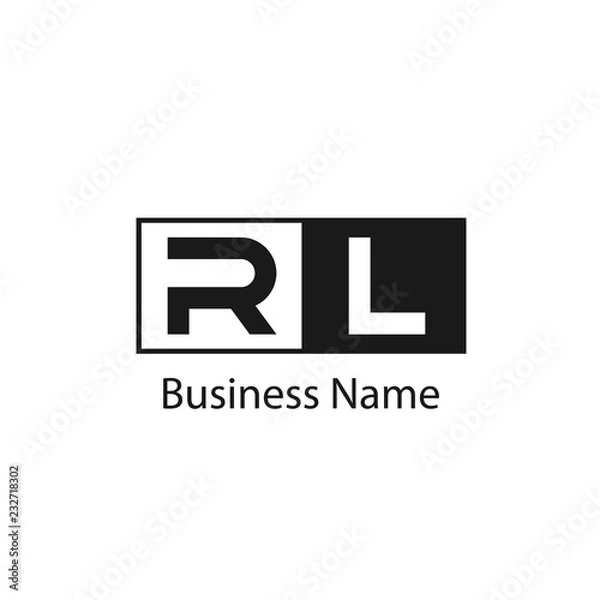 Obraz Initial Letter RL Logo Template Design