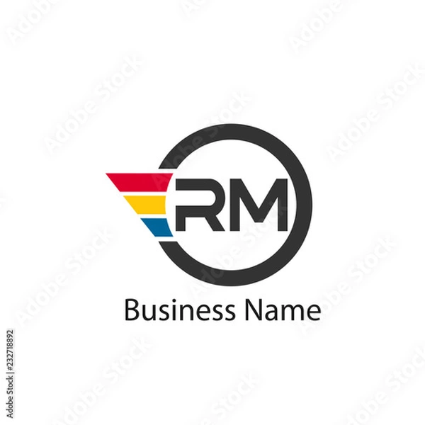 Obraz Initial Letter RM Logo Template Design