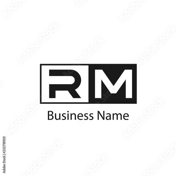 Obraz Initial Letter RM Logo Template Design