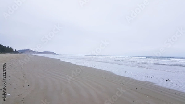 Fototapeta The beach looking South at Olon, Ecuador