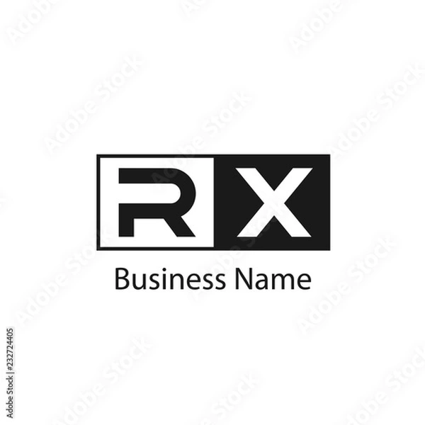 Obraz Initial Letter RX Logo Template Design