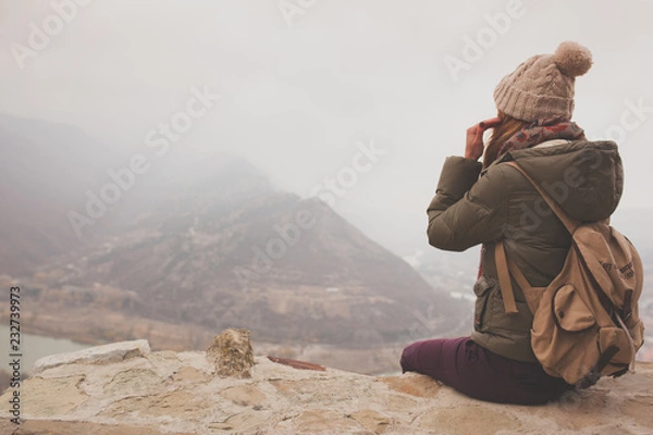 Obraz hiker in the mountains