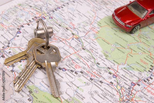 Obraz road map with keys