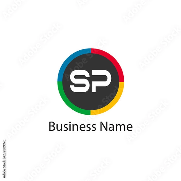 Fototapeta Initial Letter SP Logo template design