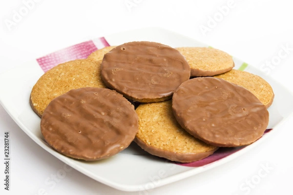 Obraz plato con galletas de chocolate
