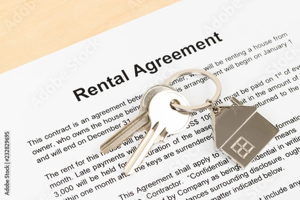 Obraz Rental agreement paperwork; document is mock-up