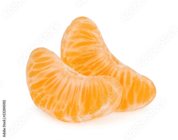 Obraz Tangerine slices isolated on white background