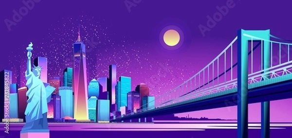 Obraz abstract neon city