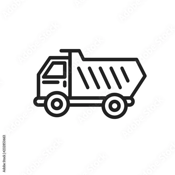 Fototapeta dump truck vector icon